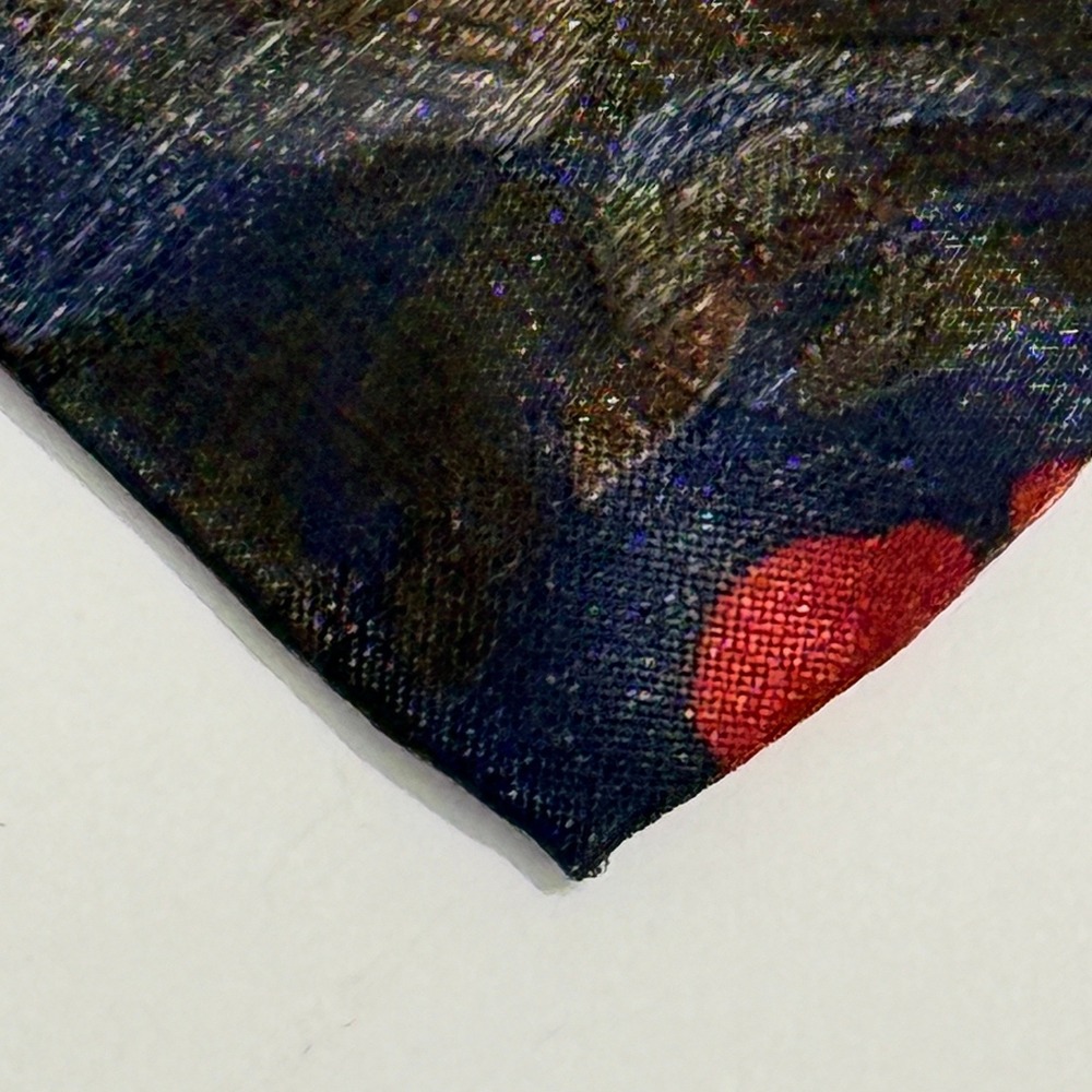 Windridge Mervyns Necktie Abstract Floral Geometric Navy Blue Red 3.75" Mens Tie